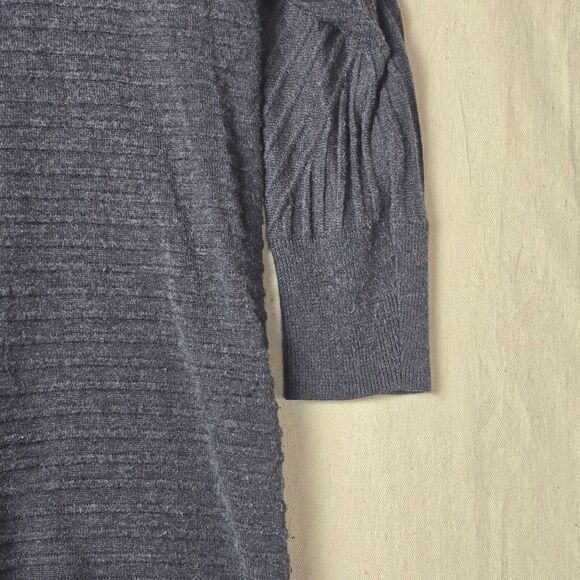 Caslon Women's Medium Charcoal Cotton Knit Stretch Sweater Dress‎ - Picture 10 of 14